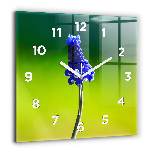 Reloj cuadrado Flores azules