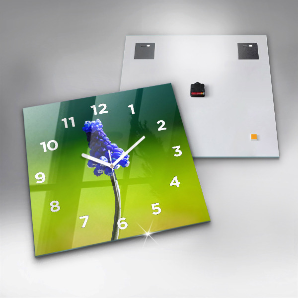 Reloj cuadrado Flores azules