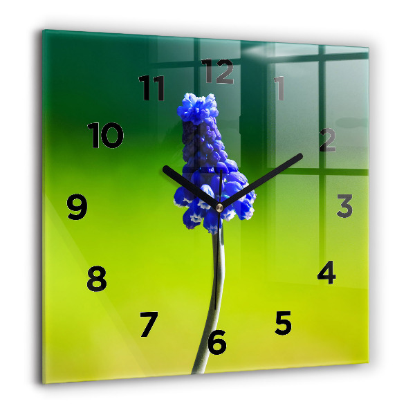 Reloj cuadrado Flores azules