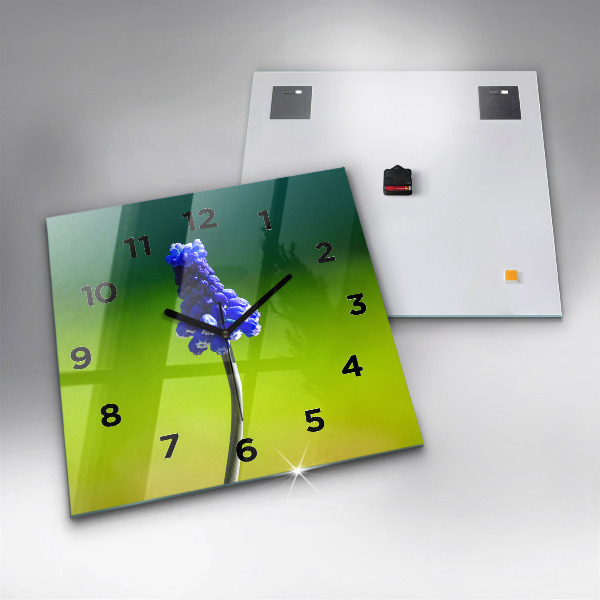 Reloj cuadrado Flores azules