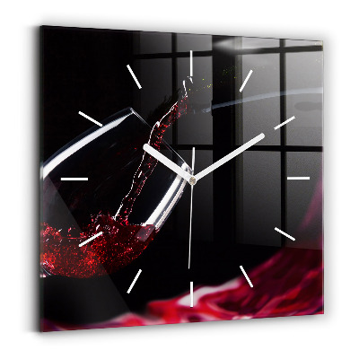 Reloj cuadrado Vino tinto