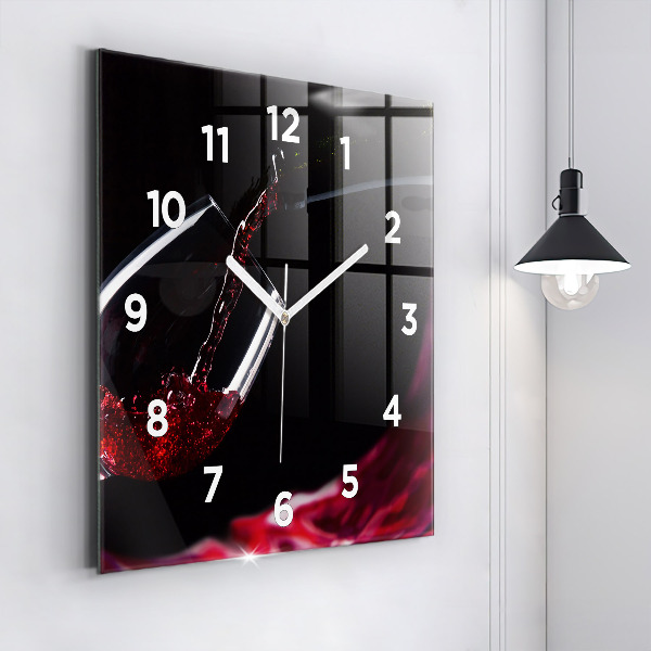 Reloj cuadrado Vino tinto