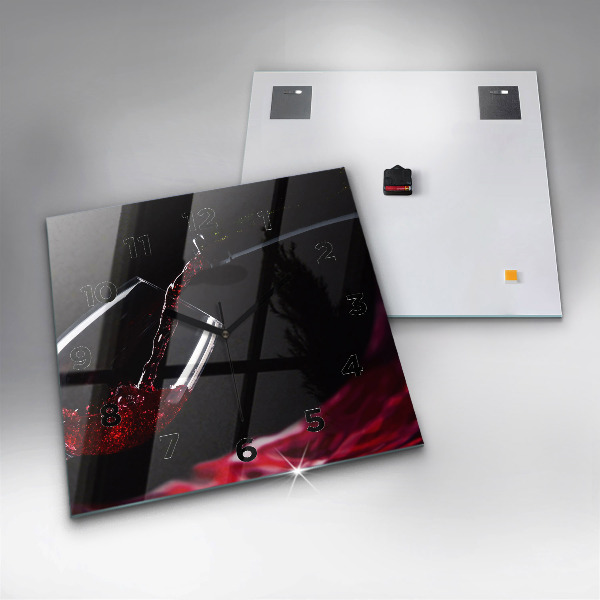 Reloj cuadrado Vino tinto