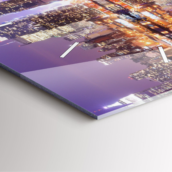 Reloj de pared cuadrado Nueva York de noche