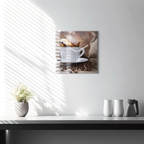Reloj de pared cuadrado Taza de café