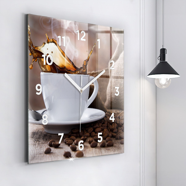 Reloj de pared cuadrado Taza de café