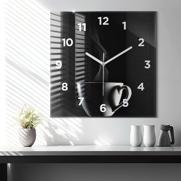 Reloj de pared cuadrado Taza de café