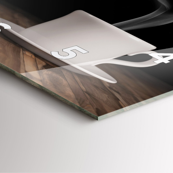 Reloj cuadrado Taza de café caliente