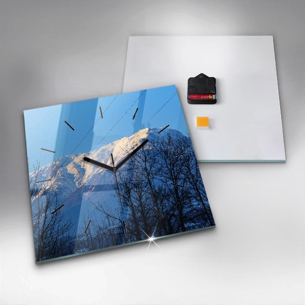 Reloj de pared cuadrado Vista de montaña