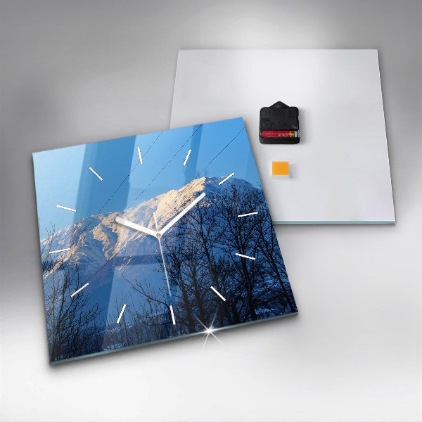Reloj de pared cuadrado Vista de montaña
