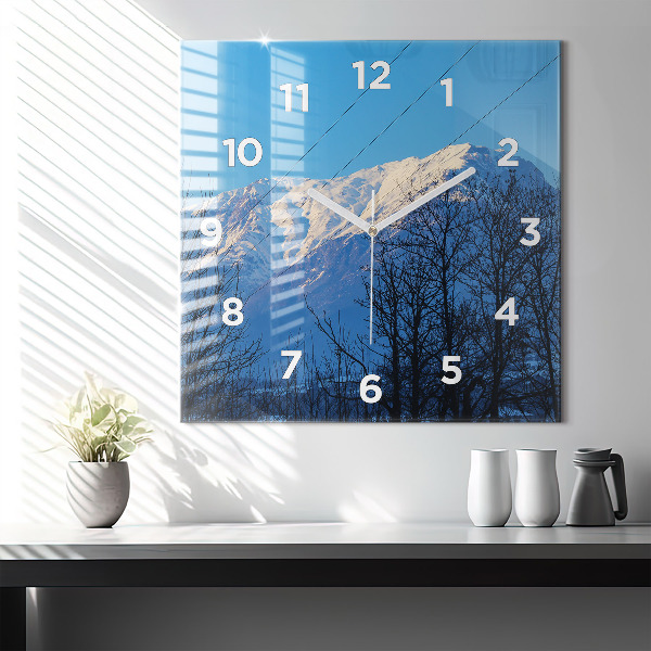 Reloj de pared cuadrado Vista de montaña