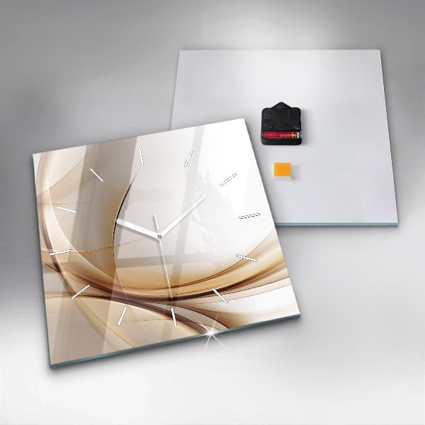 Reloj de pared cuadrado Abstracción dorada