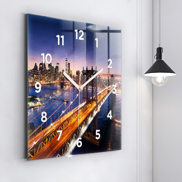 Reloj de pared cuadrado Nueva York y la puesta de sol