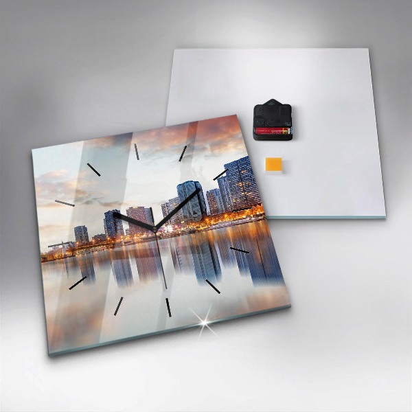 Reloj de pared cuadrado Panorama con la Torre Eiffel