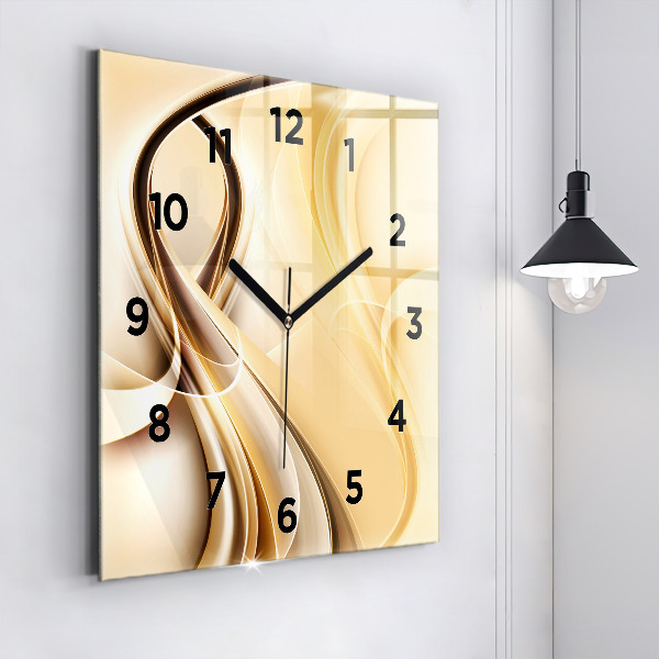 Reloj de pared cuadrado Olas abstractas