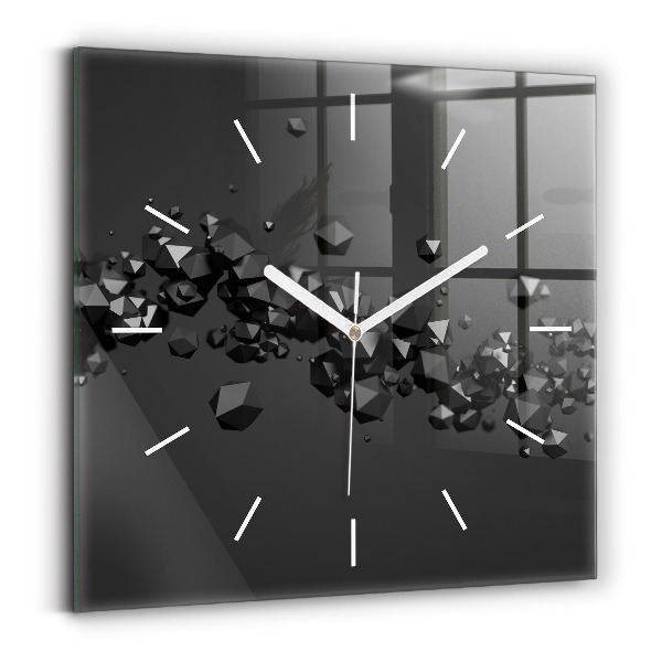Reloj cuadrado Abstracción negra