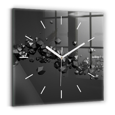 Reloj cuadrado Abstracción negra