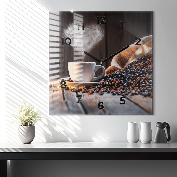 Reloj cuadrado Taza de café