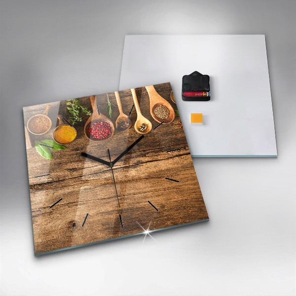 Reloj cuadrado Cucharas de especias
