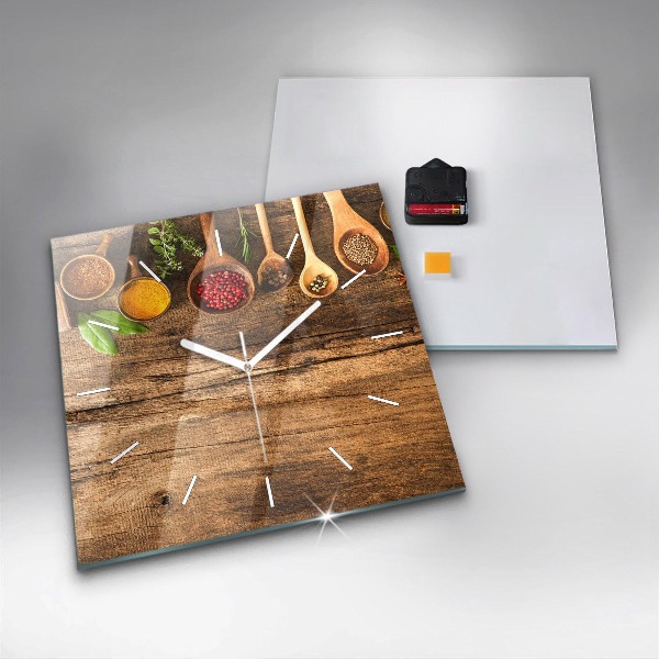 Reloj cuadrado Cucharas de especias