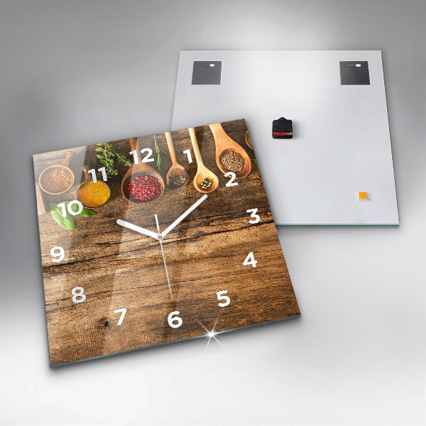 Reloj cuadrado Cucharas de especias