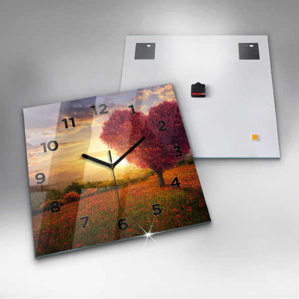 Reloj cuadrado Árbol corazón de amor