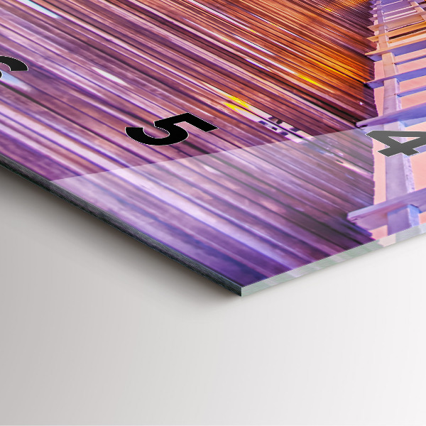 Reloj de pared cuadrado Puente en el puerto al atardecer