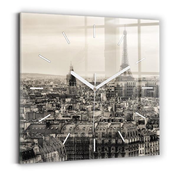 Reloj de pared cuadrado Paisaje panorámico de París