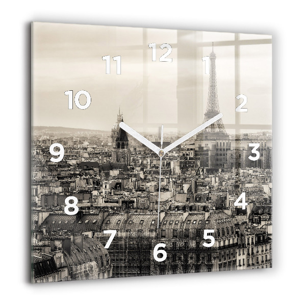 Reloj de pared cuadrado Paisaje panorámico de París
