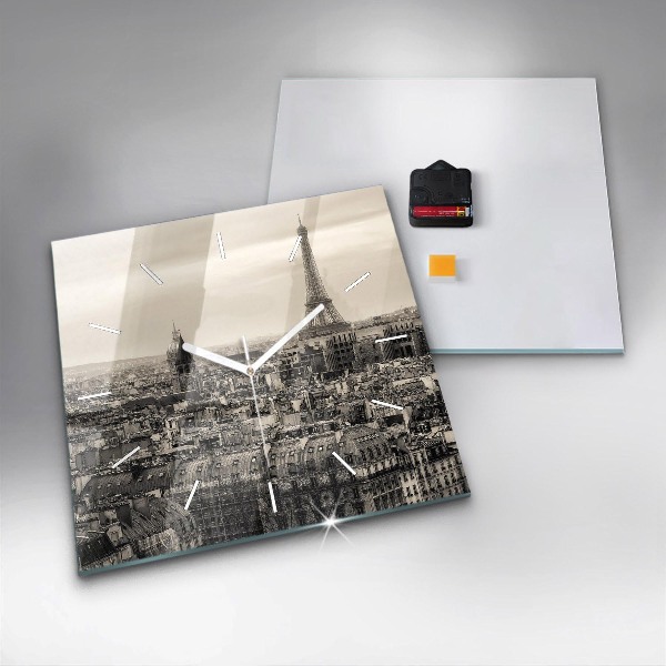 Reloj de pared cuadrado Paisaje panorámico de París