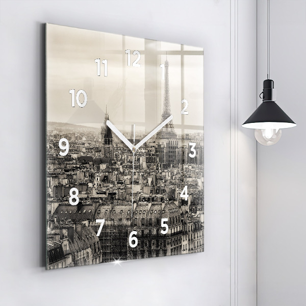Reloj de pared cuadrado Paisaje panorámico de París
