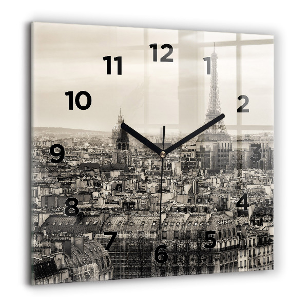 Reloj de pared cuadrado Paisaje panorámico de París