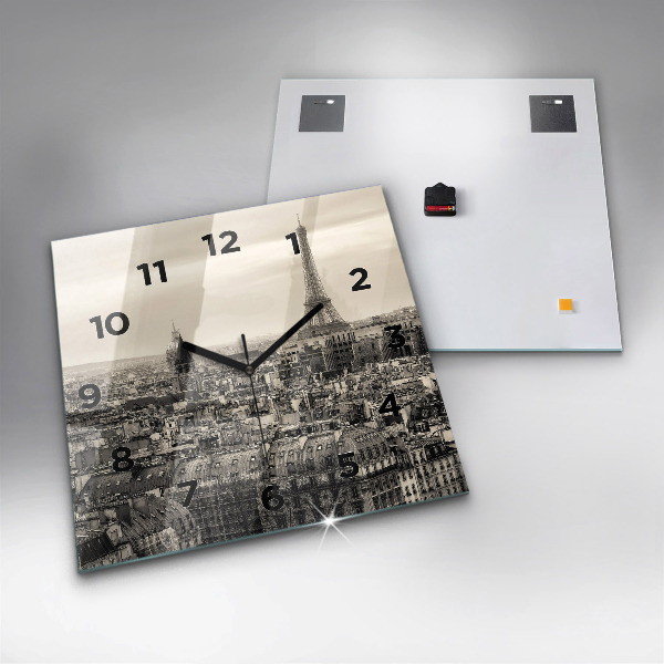 Reloj de pared cuadrado Paisaje panorámico de París