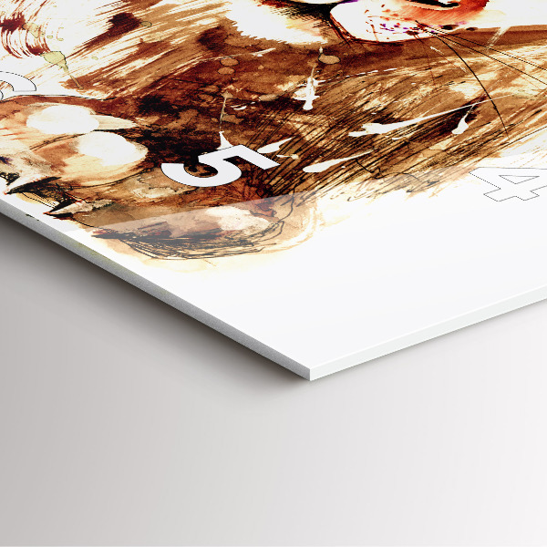 Reloj cuadrado Ilustración de un león marrón