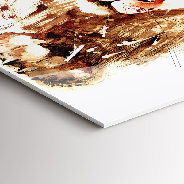 Reloj cuadrado Ilustración de un león marrón