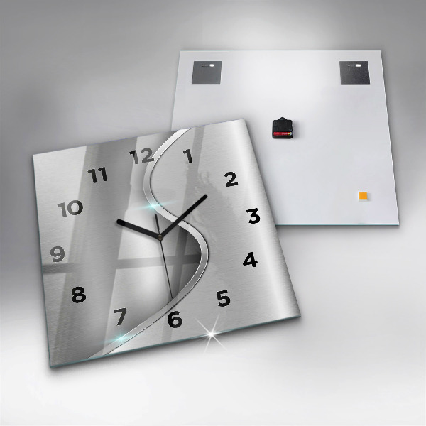 Reloj cuadrado Abstracción de metal gris