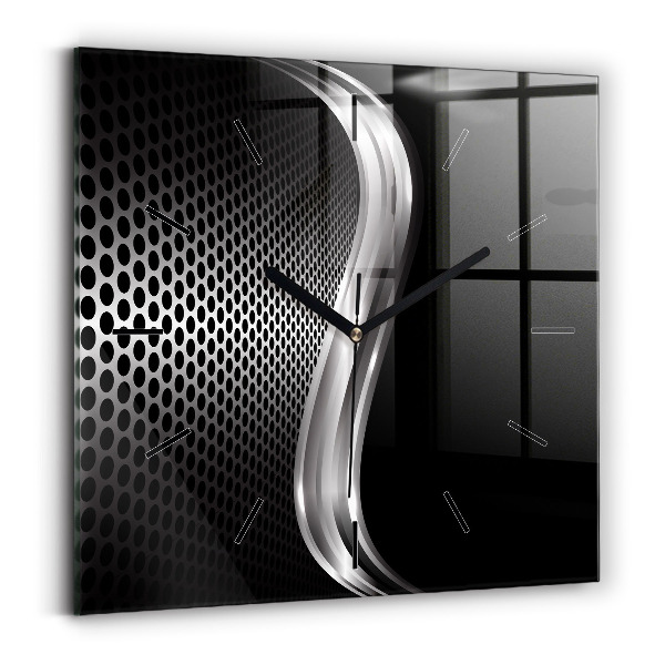 Reloj cuadrado Abstracción de metal negro