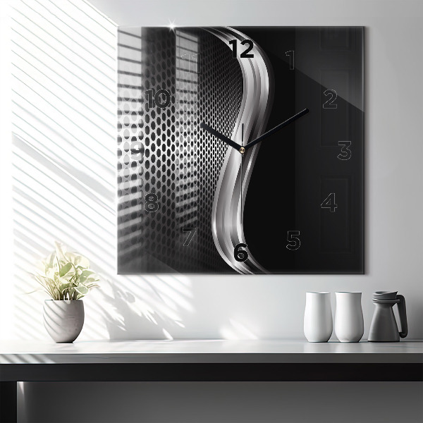 Reloj cuadrado Abstracción de metal negro