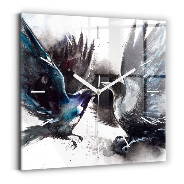 Reloj cuadrado Pájaros pintados