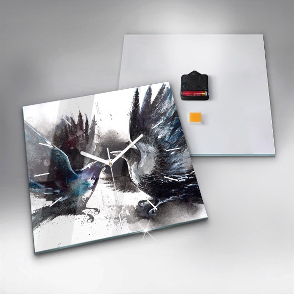 Reloj cuadrado Pájaros pintados