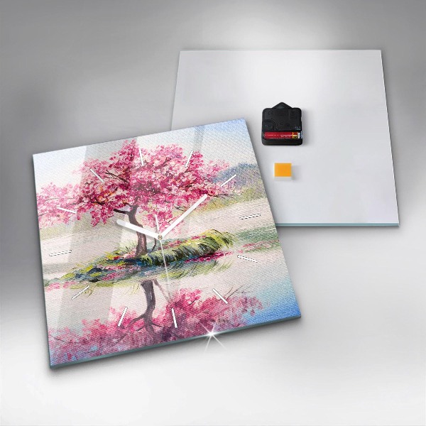 Reloj cuadrado Mosaico de árboles