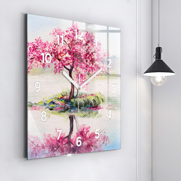 Reloj cuadrado Mosaico de árboles