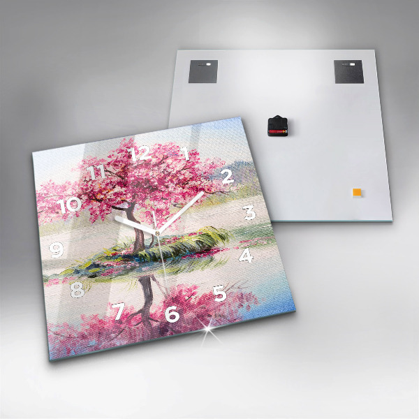 Reloj cuadrado Mosaico de árboles