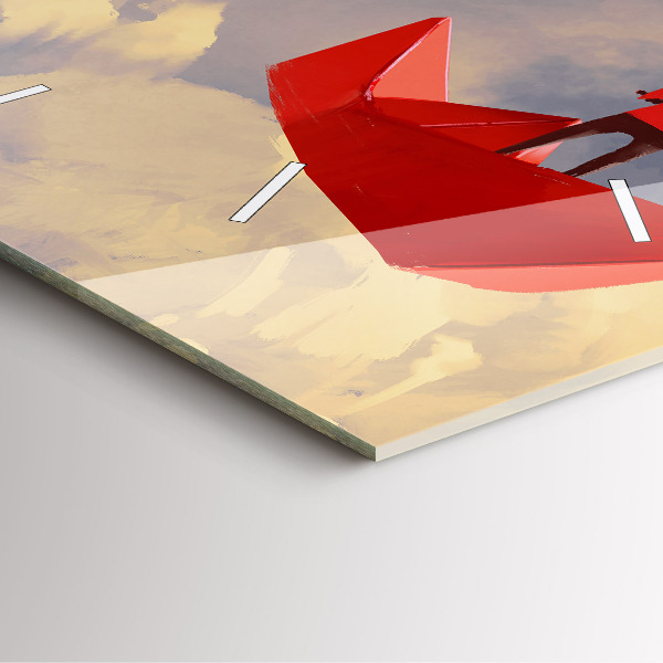 Reloj de pared cuadrado Barcos de papel