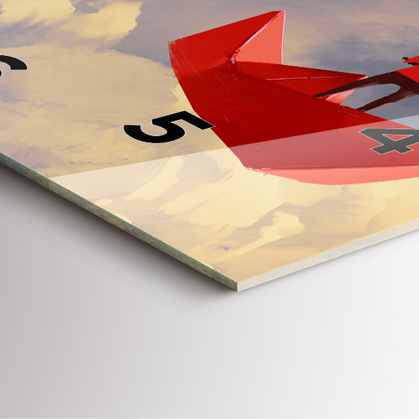 Reloj de pared cuadrado Barcos de papel