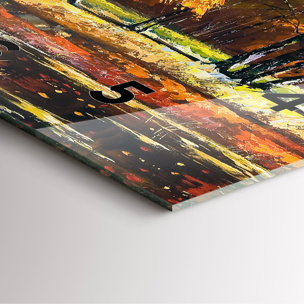 Reloj cuadrado Paisaje otoñal con río