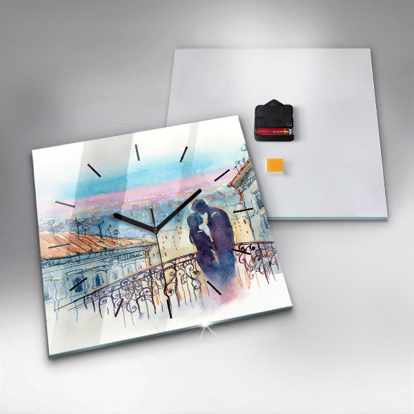 Reloj cuadrado Gente en acuarela