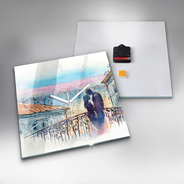 Reloj cuadrado Gente en acuarela