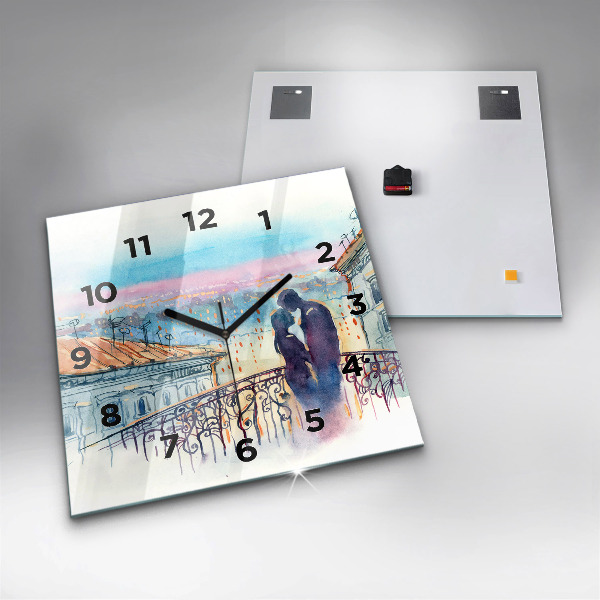 Reloj cuadrado Gente en acuarela
