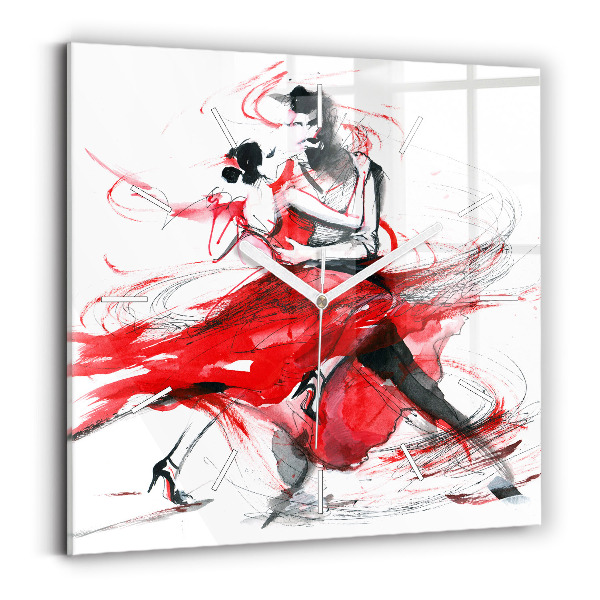 Reloj de pared cuadrado Pareja bailando